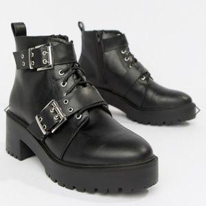 NWOT ASOS Rouge Chunky Lace Up Boots